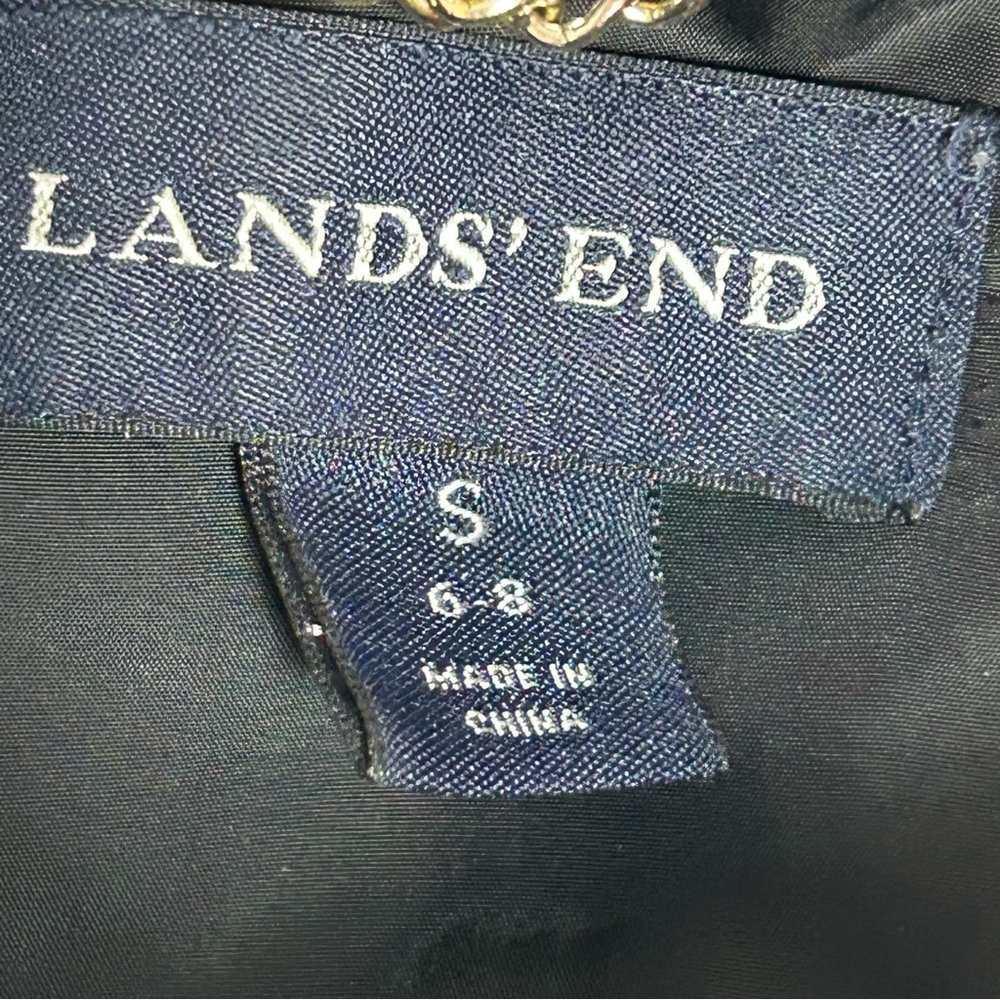 Lands' End Women's Black Hooded Double Zip Puffer Jacket Size S (6-8) - Picture 3 of 16